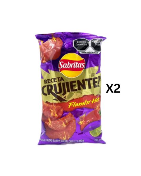 Sabritas Receta Crujiente Flamin Hot Mexican Snack 2 Bags Etsy