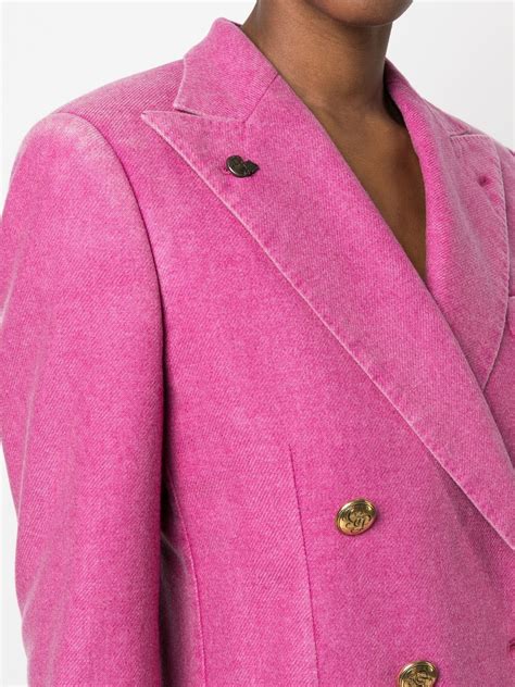 Gabriele Pasini Double Breasted Peak Lapel Blazer In Pink ModeSens