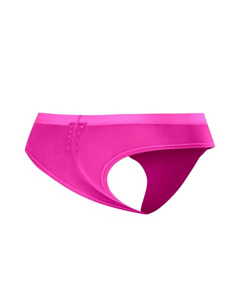 SP4NDEX GLOW By C4M Mesh Hot Pink Hybrid Cheeky Brief