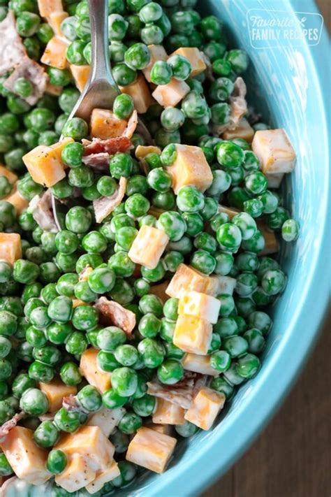 Pea Salad Creamy Green Pea Salad With Bacon And Cheese