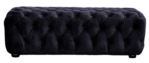 Black Velvet 4' Tufted Lounge Ottoman - A1 Party Rental