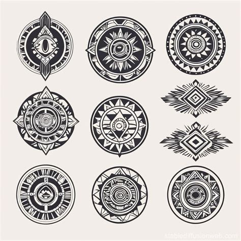 Simple Modern Aztec Ollin Symbol Logo | Stable Diffusion Online