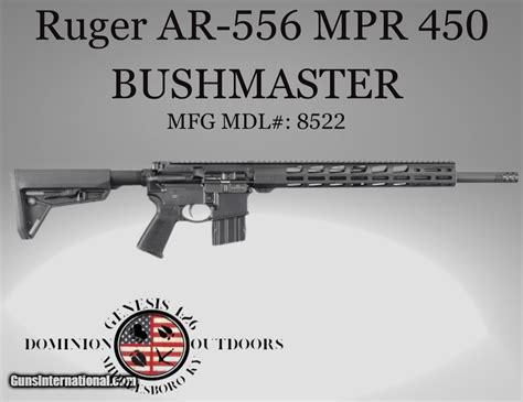 Ruger Ar 556 Mpr 450 Bushmaster For Sale