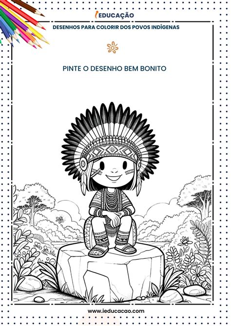 Desenhos para Colorir dos Povos Indígenas para Imprimir PDF