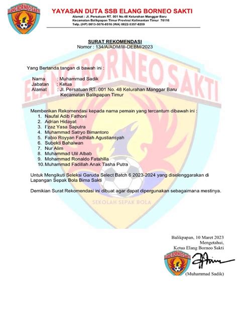 Surat Rekomendasi | PDF