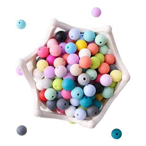 Promise Babe シリコンビーズ 混色 mm 個 丸いビーズ シリコン製 柔らかい 水洗い 煮沸消毒可能 手芸用品 アクセサリーパーツ Sizeee