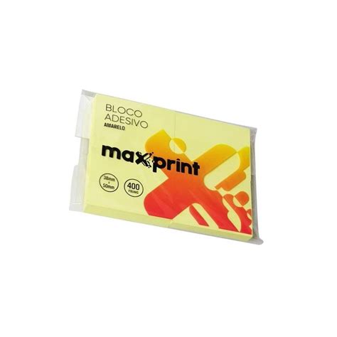 Santa Rosa Paper Bloco Adesivo Maxprint Amarelo Pastel C Mm X Mm