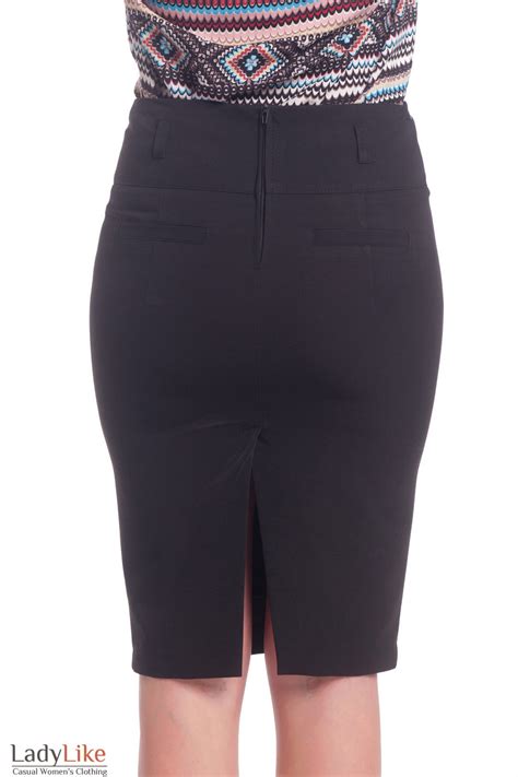 Черная юбка-карандаш с косой шлицей сзади купить в интернете или ...