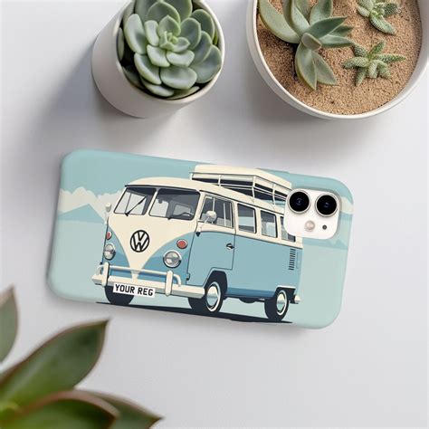 Personalised Vw Camper Van Iphone Case Personalised Number Plate T