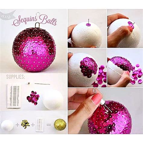 Make Your Own Sequin Balls Ornaments Using A Styrofoam Ball Pins And