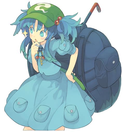 Safebooru 1girl Backpack Bag Blue Eyes Blue Hair Blush Cucumber Hair