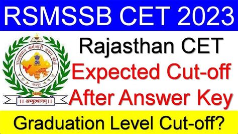 Rajasthan Cet Cut Off After Answer Key Cet Graduation Level Cut Off