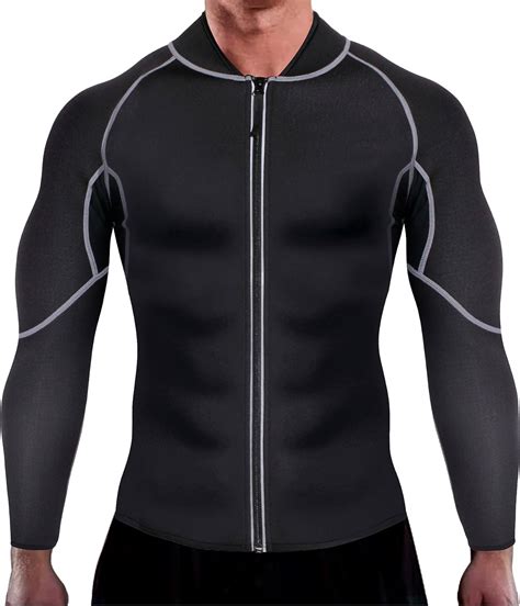 Buy Ursexyly Men Exercise Sweat Hot Shirt Sauna Suit Neoprene Slimming Fitness Jacket Gym Wear