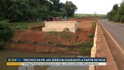 PR 445 entre Londrina a Mauá da Serra é interditada para construções de