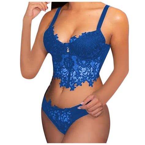 SOUTIEN GORGE Dames Lingerie Sexy en dentelle brodé Lingerie Sexy String Ensemble de sous