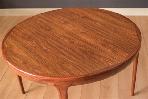 Vintage Danish Rosewood Round Expandable Dining Table By Ib Kofod