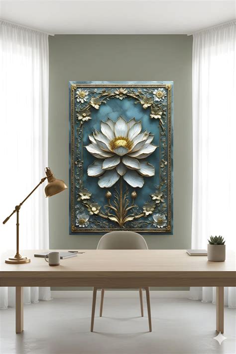 meditation room decor lotus flower mandala canvas print elegant