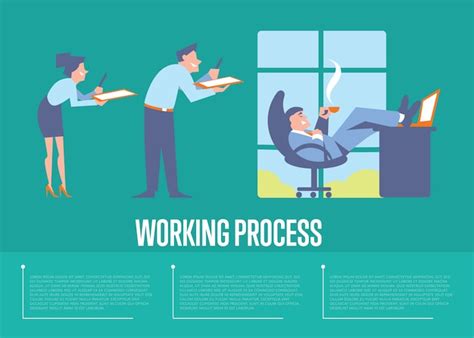 premium vector working process template  business people