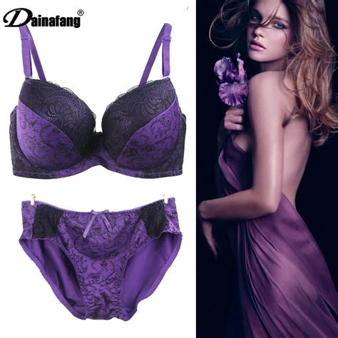 Dainafang Intimate Womens Lingerie Lace Printing Push Up Bras Sets Sexy Plus Size Seamless