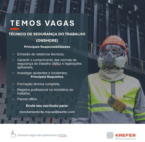 📌 Vaga para Técnico de Segurança do Trabalho | JOYCE LIMA