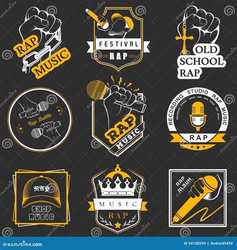 Set Logos And Badges Rap Music Stock Illustration - Image: 54108299