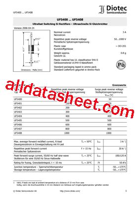 UF5402 Datasheet(PDF) - Diotec Semiconductor