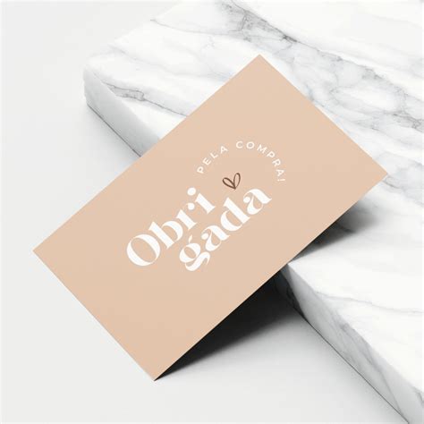 Mini cartão postal de agradecimento nude obrigada pela compra cor neutra pastel Shopee Brasil