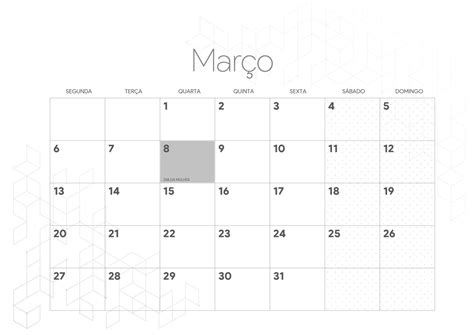 Calendario Mensal Marco Fazendo A Nossa Festa