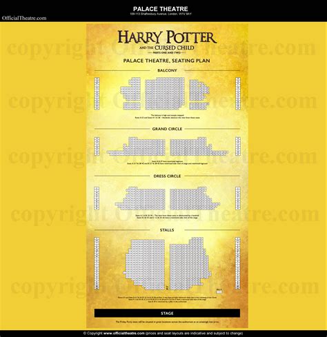 Palace Theatre London seat map and prices for Harry Potter and the