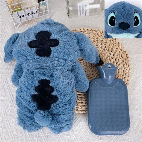 Stitch Hot Water Bottle Cartoon Cute Plush Girl Water Injection Hot Water Bottle Belly Plush