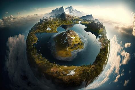 The world of heaven in the middle of the Earth | Premium AI-generated image