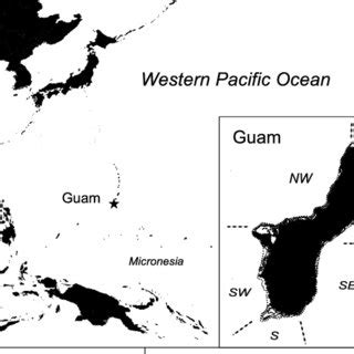 Map Of The Western Pacific Ocean And Guam Inset Map Shows The
