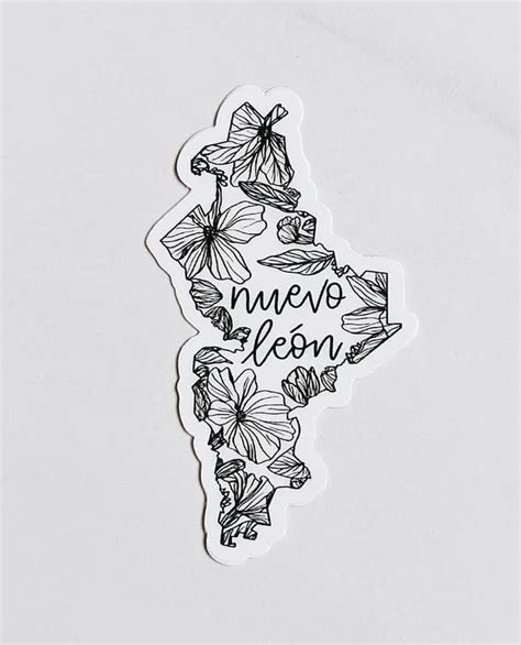 Edward Mexico Sticker Nuevo León Nl State Outline Flower