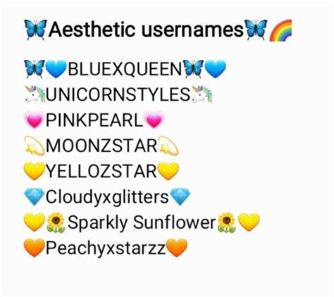 🦋aesthetic Usernames🦋🌈💖 Aesthetic Usernames Instagram Username Ideas