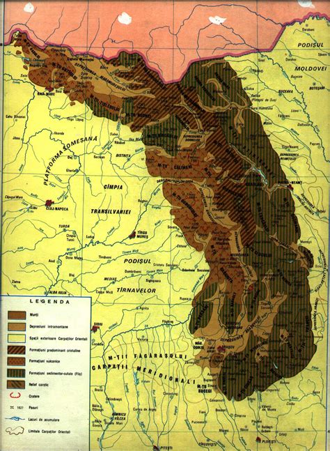 Harta Fizica A Romaniei Cu Unitati De Relief