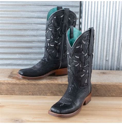 Corral Black Smooth Ostrich Boots - Cowgirl Delight