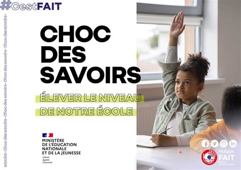 Un Choc Des Savoirs Pour élever Le Niveau De Notre école Philippe Fait