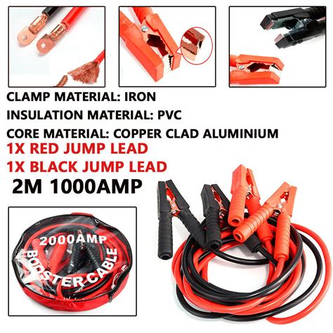 Heavy Duty 1000amp Car Battery Jump Lead Booster Cable Start Emergency