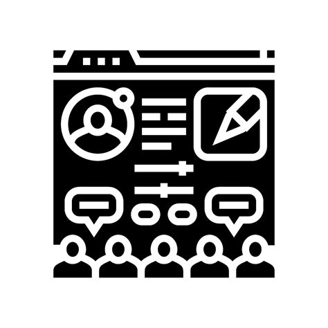 Moderator Control Virtual Conference Glyph Icon Illustration 48934147