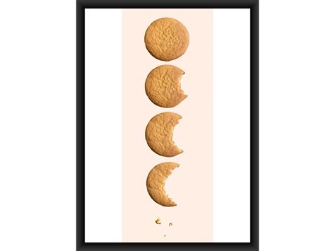 Jaffa Cake Full Moon Half Moon Gift Kitchen Print Biscuit 