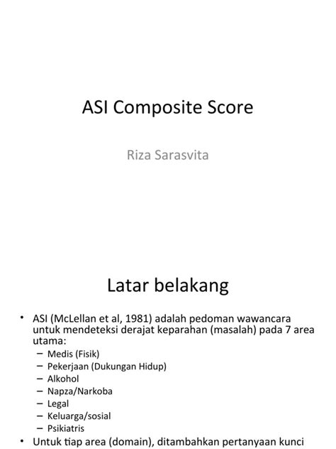 ASI Composite Score | PDF