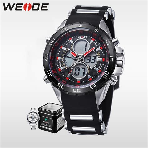 Weide Genuino De Cuarzo De Lujo Deporte Hombres Relojes De Silicona De