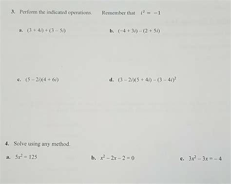 Solved 3 Perform The Indicated Operations Remember That