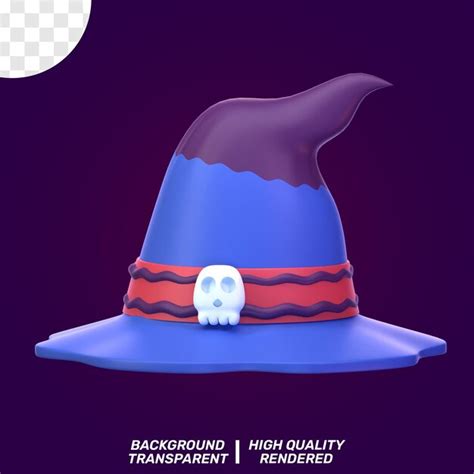 Premium Psd Psd 3d Isolated Illustration Halloween Witch Hat