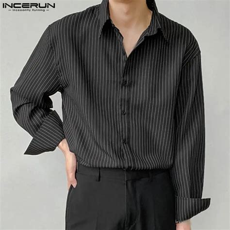 Fashion Well Fitting Tops Incerun Men S Streetwear Striped Shirts