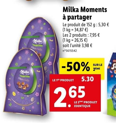 Promo Milka Moments é partager chez Lidl