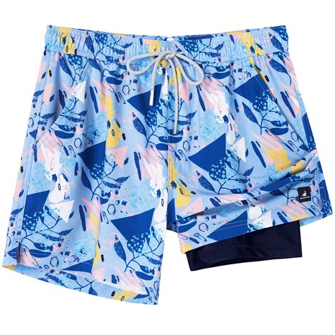 Surf Cuz Mens Swim Trunks With Compression Liner Quick Dry Bathing