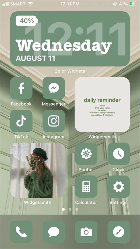Sage Green Widgets Ideas Daily Reminder Widget Positivity