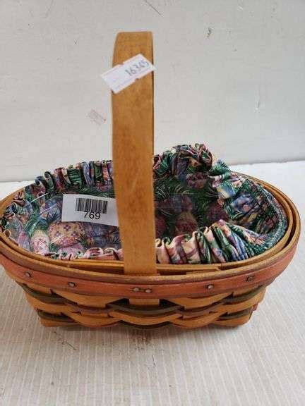 Longaberger Basket With Liner Protector Trice Auctions