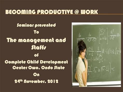 Becoming Productive Work Ccdc Ppt